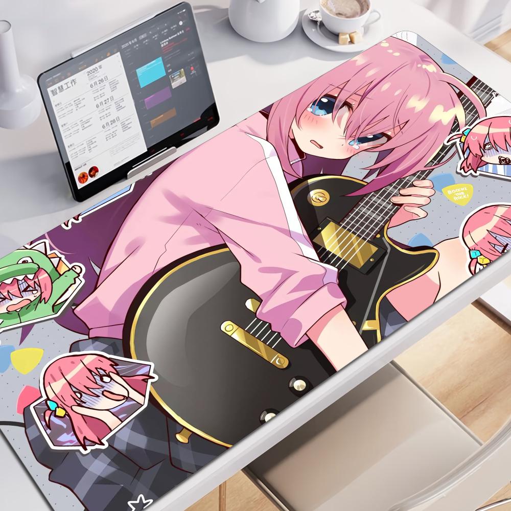 Pc Gaming Girl - Stitched Edges Gaming Mouse Pad,Adorable Pink-Haired