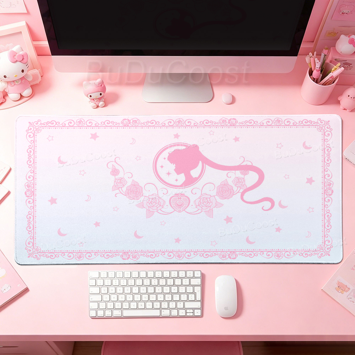 Pc Gaming Girl - Kawaii Anime Girls Pink Mouse Pad