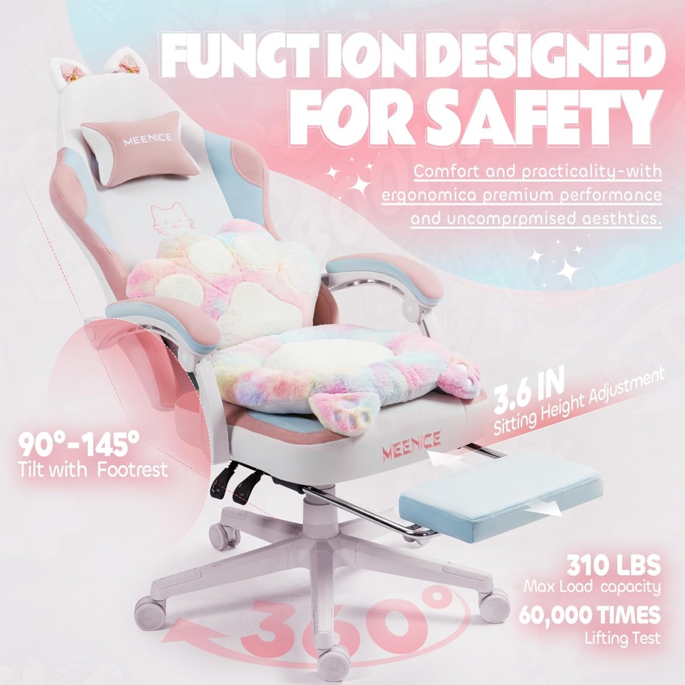 Gaming Chair Cute with Cat Ear - Pc Gaming Girl recensie en prijs