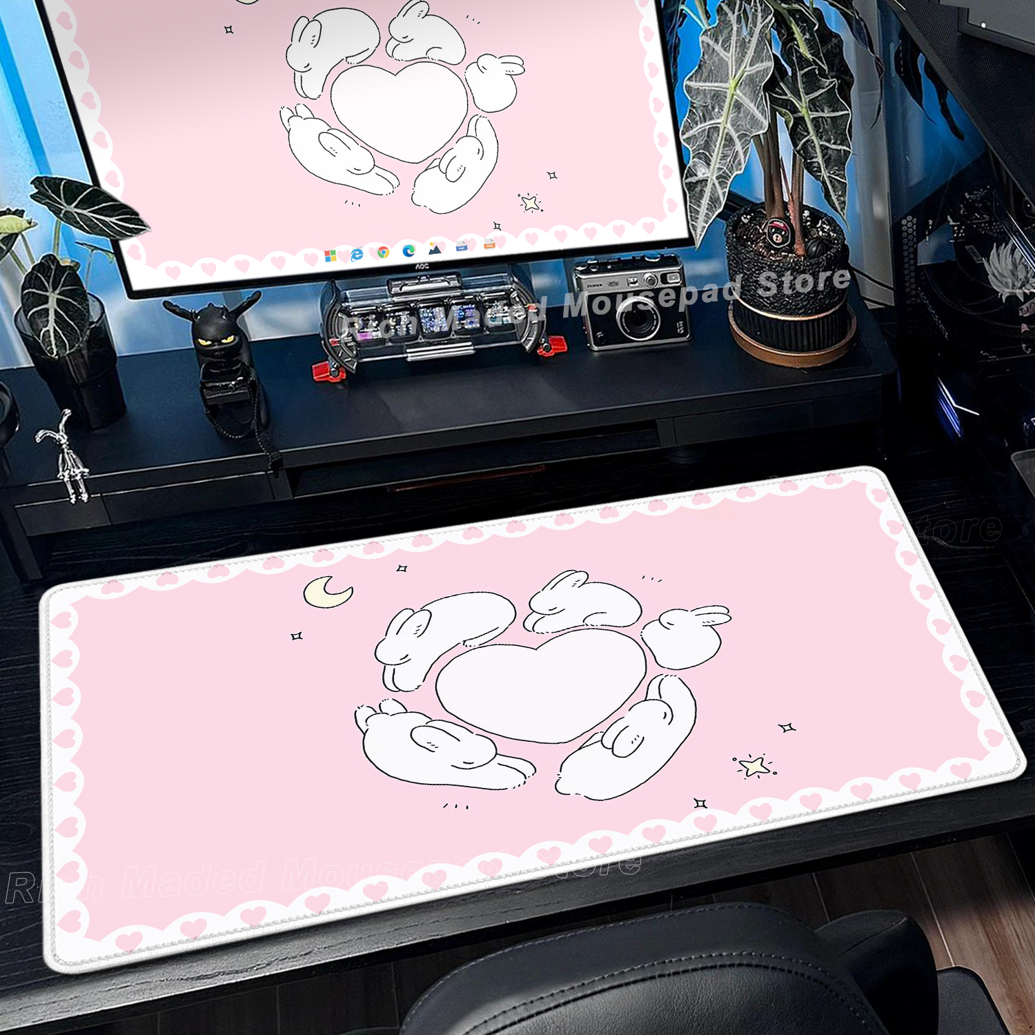 Pink Rabbit Mouse Pad XXL Cute - Pc Gaming Girl recensie en prijs