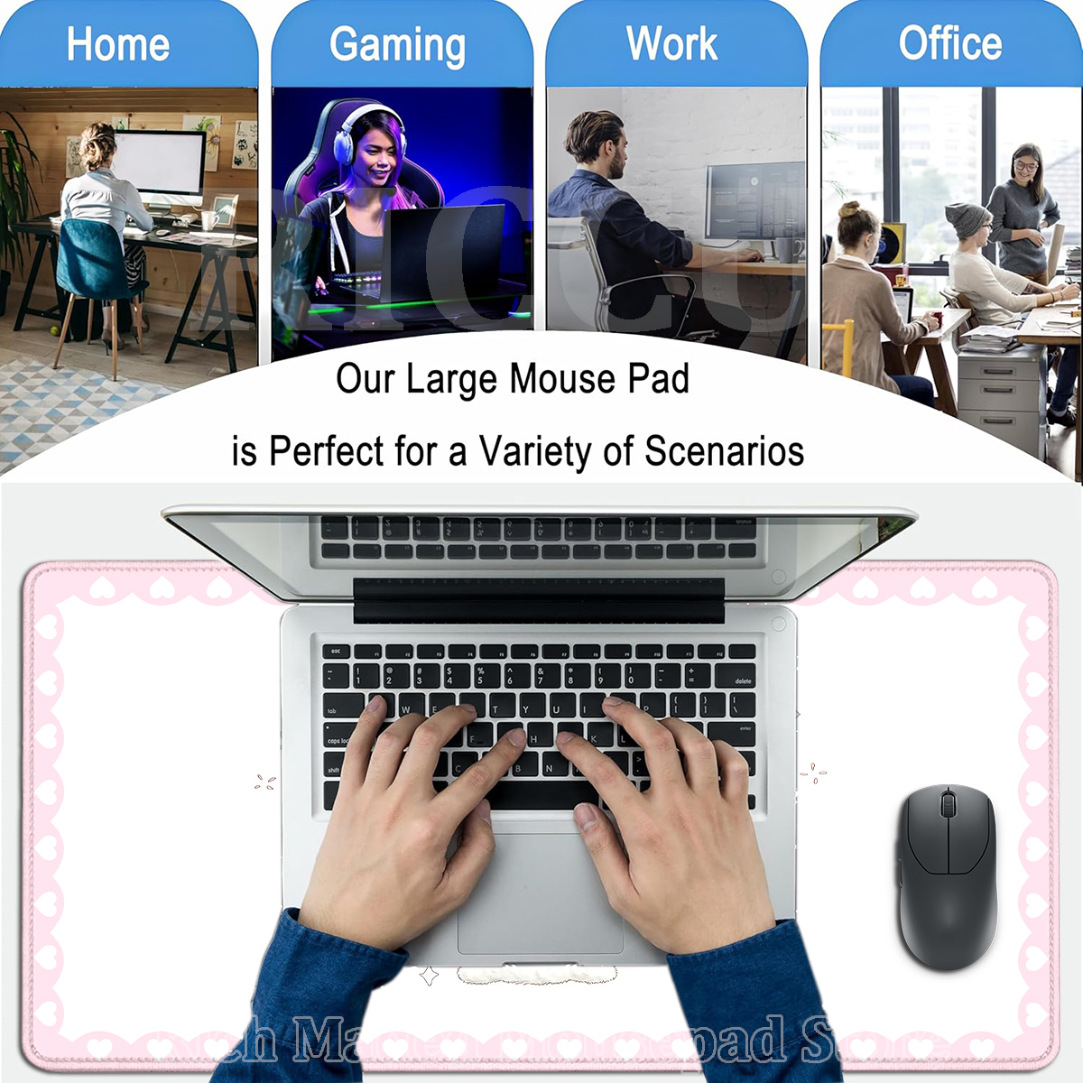 Pink Rabbit Mouse Pad XXL Cute - Pc Gaming Girl recensie en prijs
